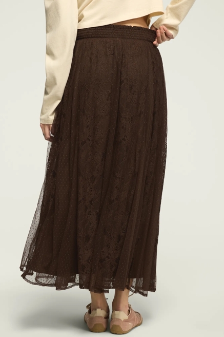 ALLOVER LACE MIDI SKIRT, image 3