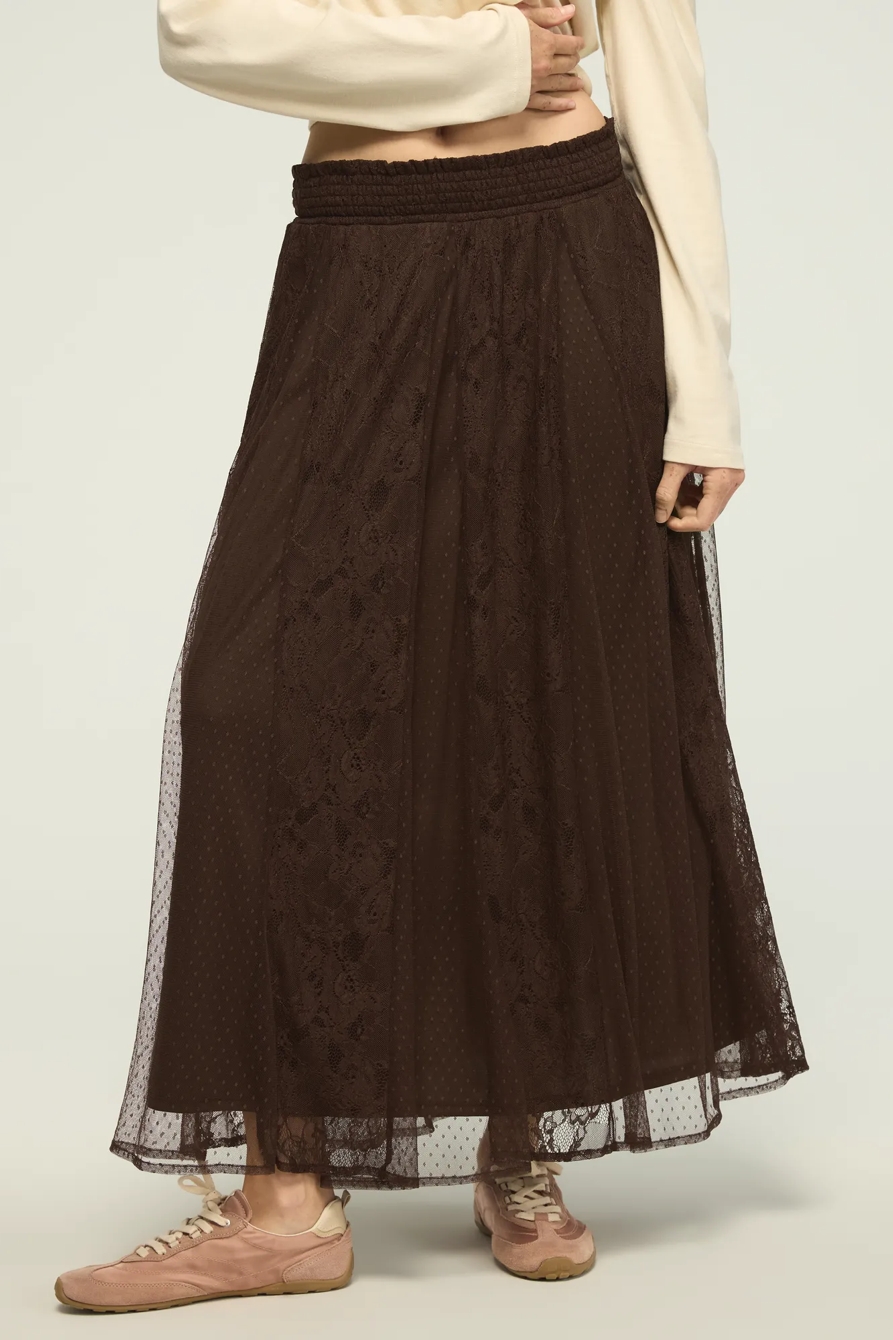 ALLOVER LACE MIDI SKIRT, image 4
