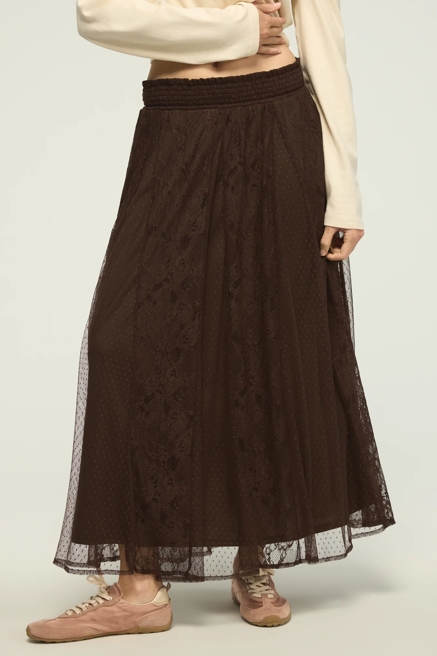 ALLOVER LACE MIDI SKIRT, image 4