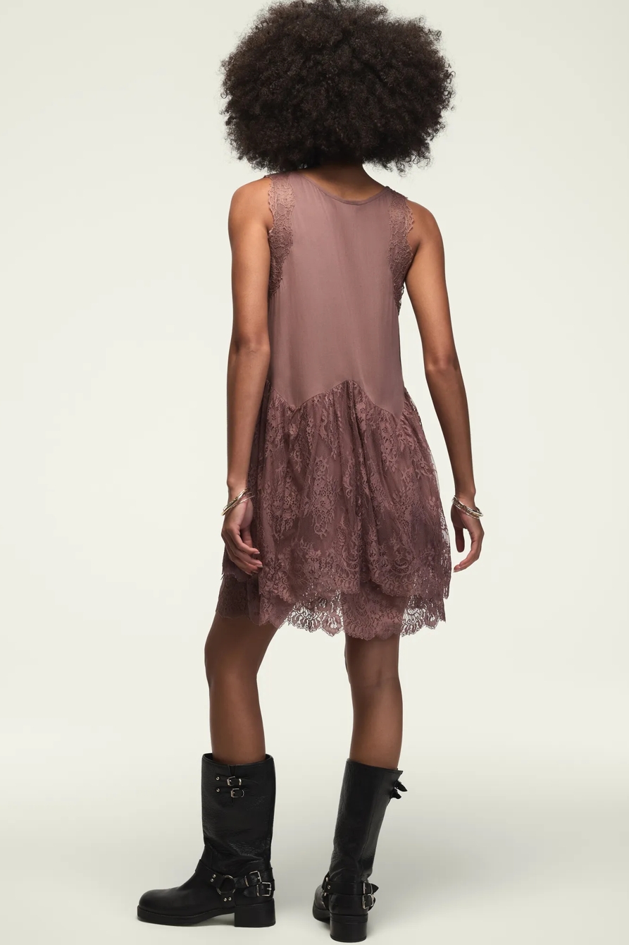 LACE TIERED MINI DRESS, image 4