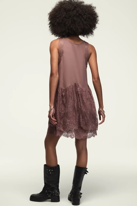 LACE TIERED MINI DRESS, image 4