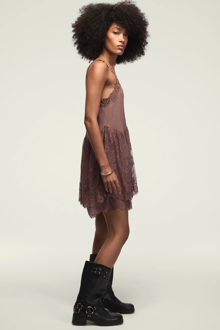 LACE TIERED MINI DRESS, image 5