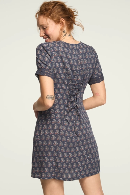 LACE TRIMMED SHORT SLEEVE MINI DRESS, image 1