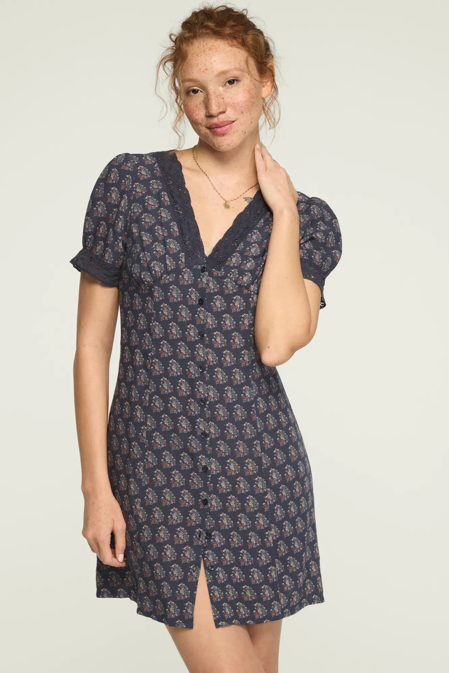 LACE TRIMMED SHORT SLEEVE MINI DRESS, image 5