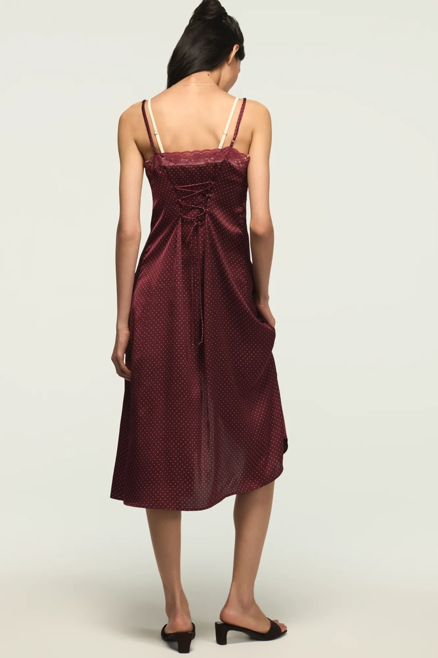 LACE SIMONE SLIP MIDI DRESS, image 3