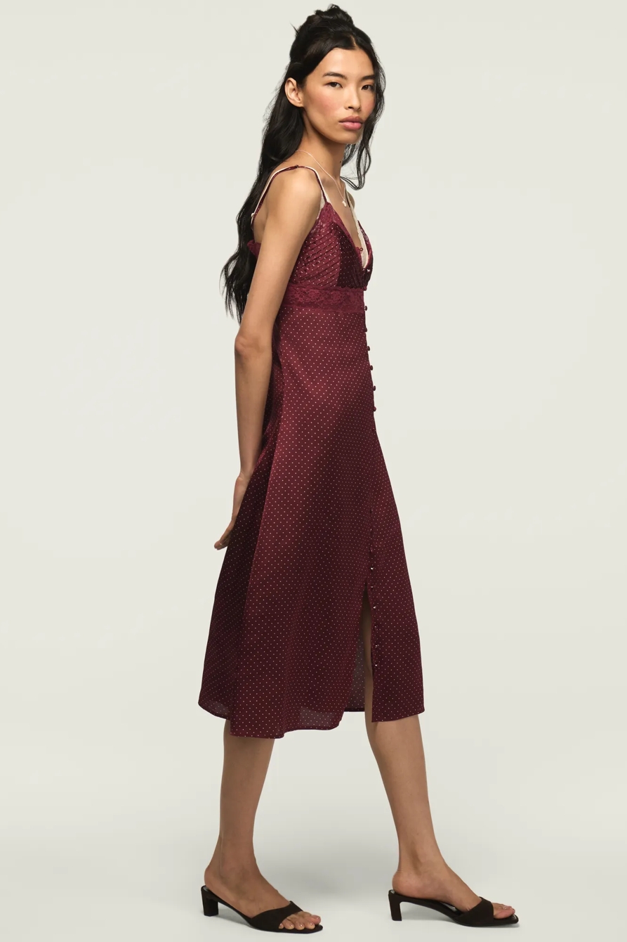LACE SIMONE SLIP MIDI DRESS, image 4