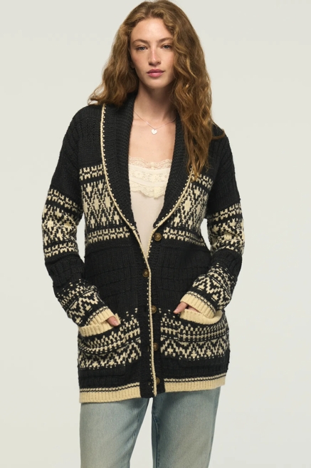 SHAWL COLLAR FAIR ISLE CARDIGAN, image 1