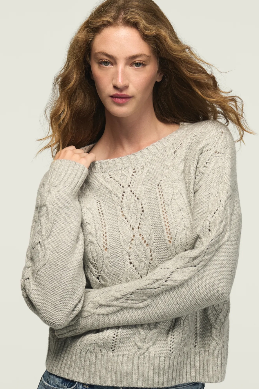 OPEN STITCH CABLE SWEATER, image 2
