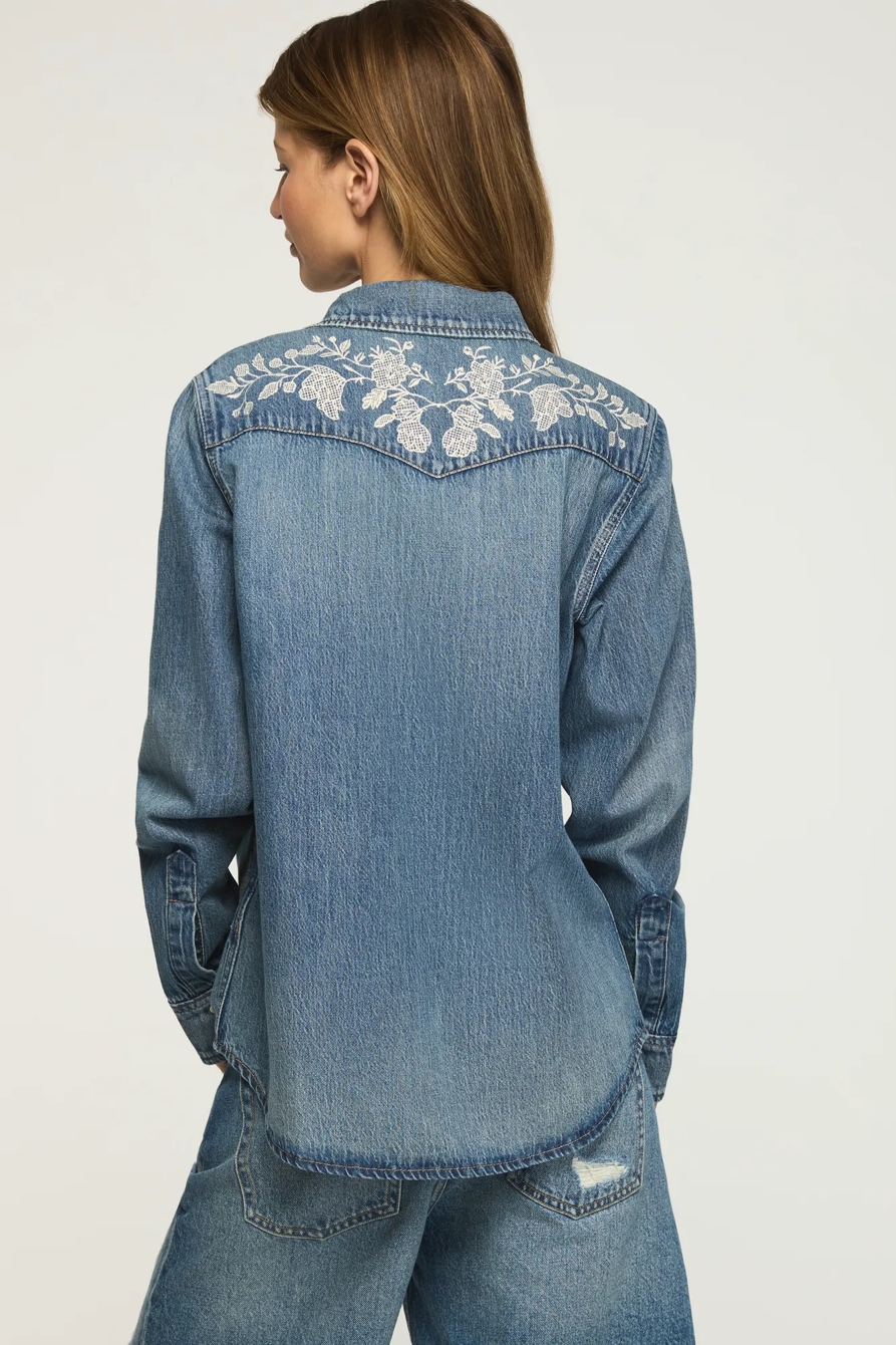 EMBROIDERED DENIM WESTERN SHIRT, image 3