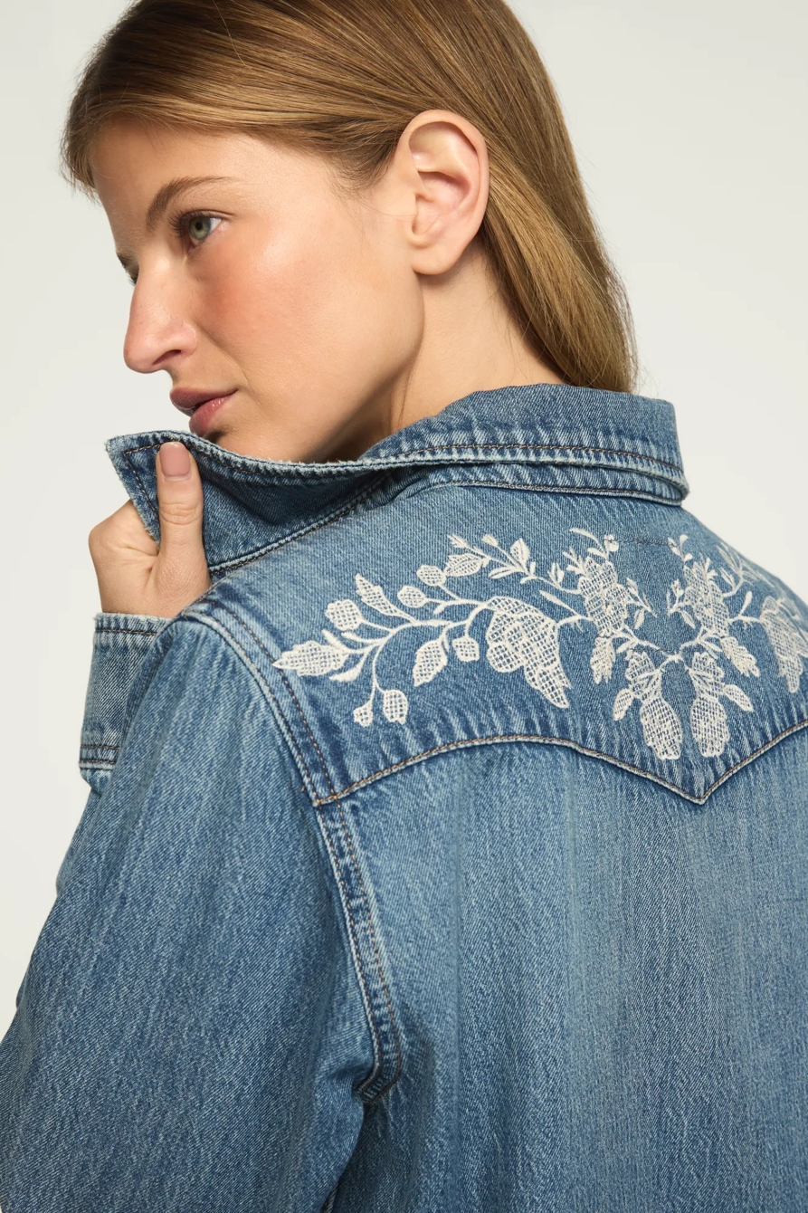EMBROIDERED DENIM WESTERN SHIRT, image 4