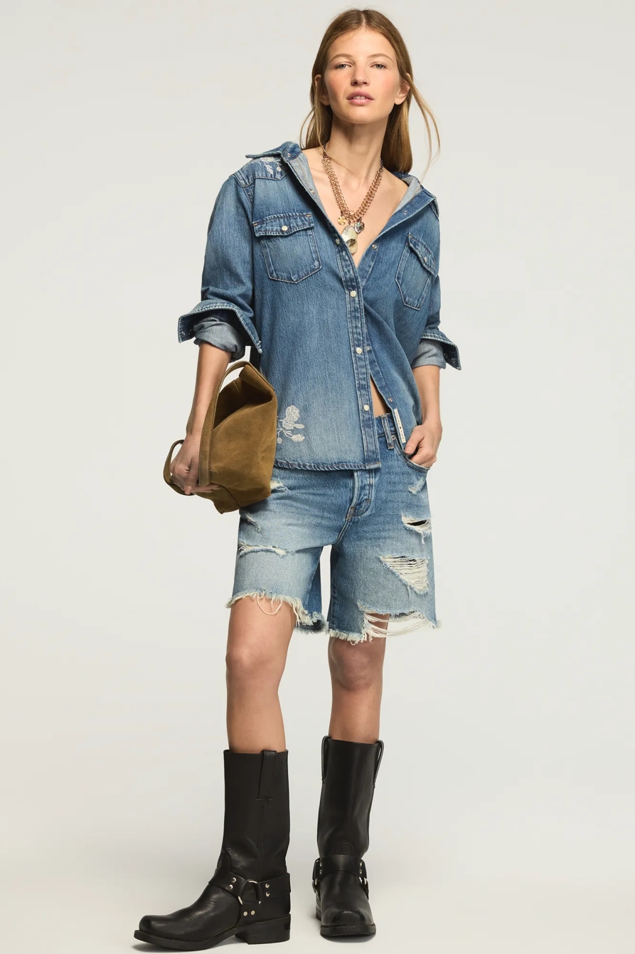 EMBROIDERED DENIM WESTERN SHIRT, image 7
