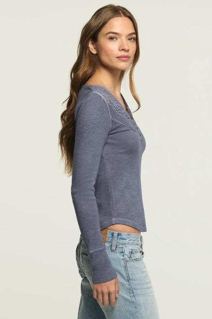 LACE YOKE HENLEY, image 3