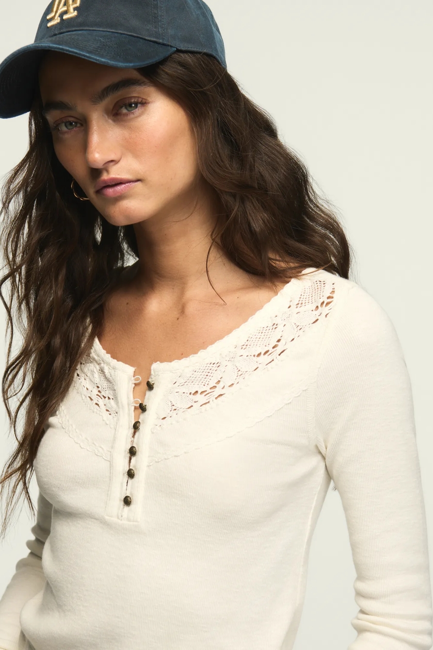 LACE YOKE HENLEY, image 5