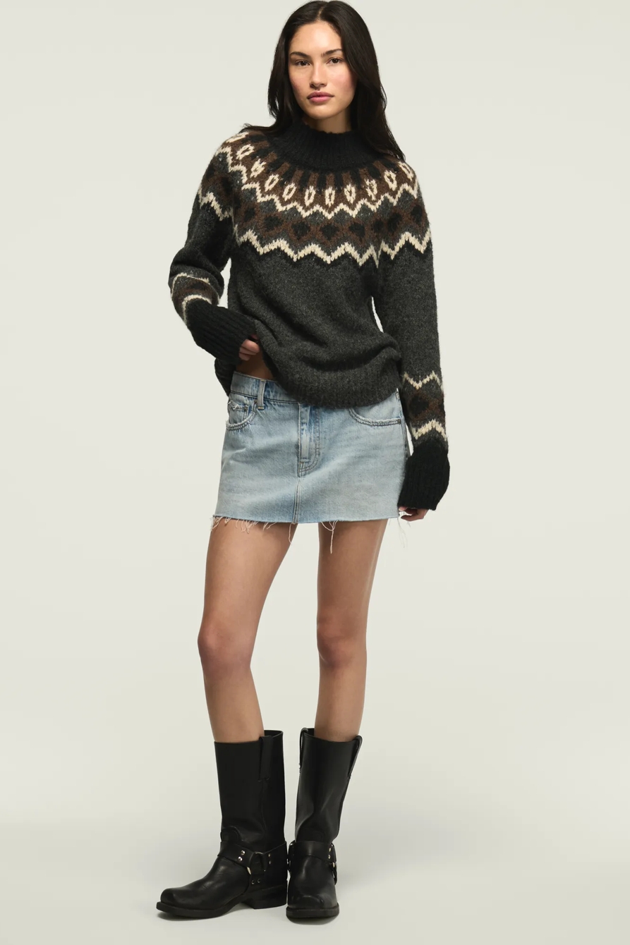 FAIR ISLE MOCK NECK SWEATER, image 2