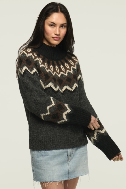FAIR ISLE MOCK NECK SWEATER, image 4