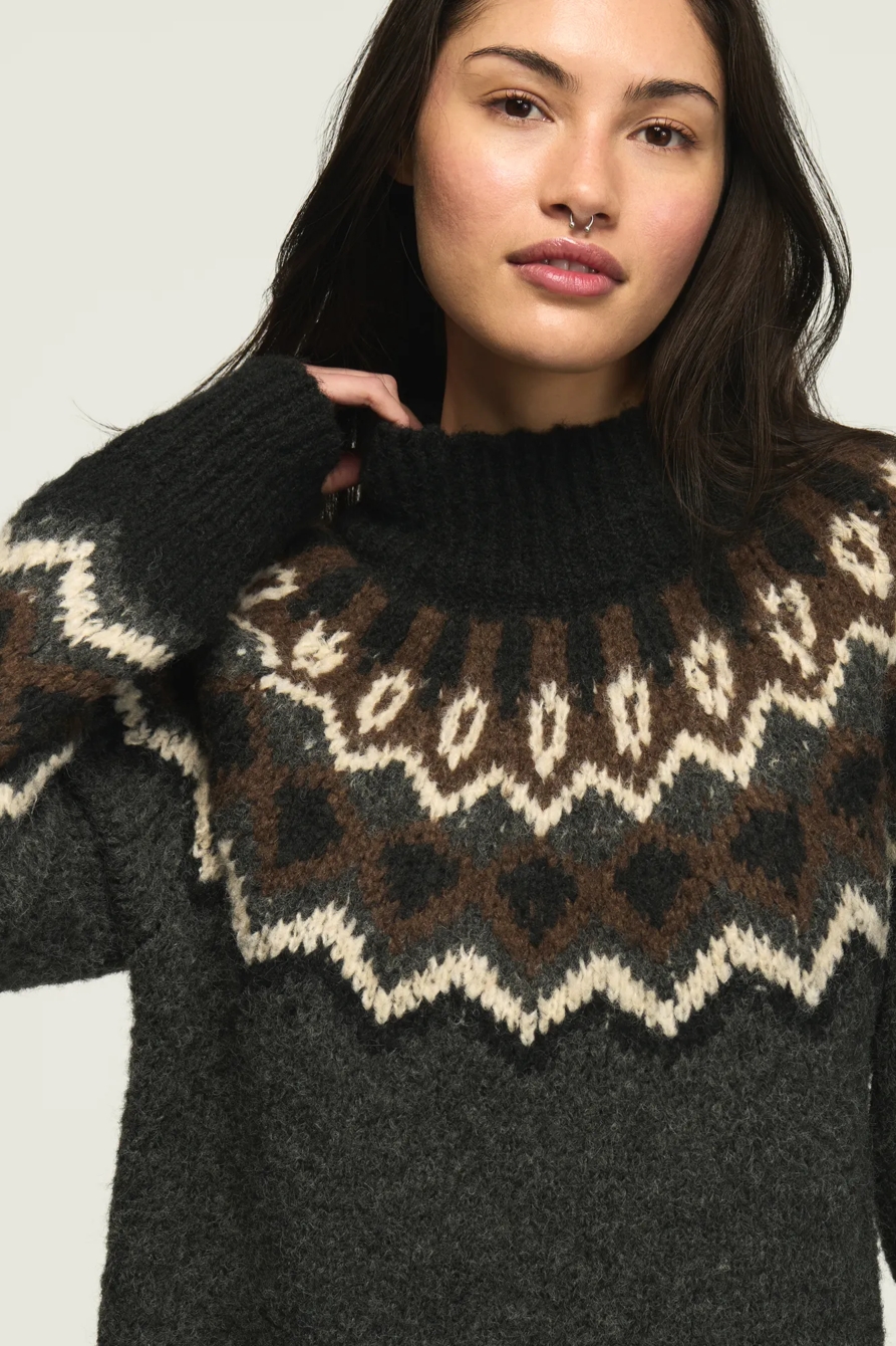 FAIR ISLE MOCK NECK SWEATER, image 5