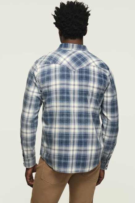 INDIGO PLAID WESTERN SHIRT, image 4