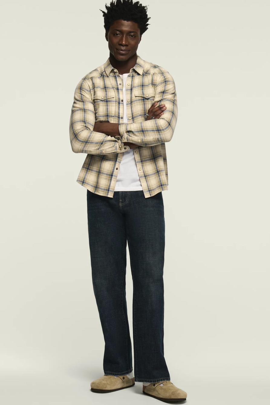 INDIGO PLAID WESTERN SHIRT, image 2