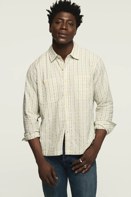 INDIGO NOVELTY LONG SLEEVE WESTERN SHIRT, image 1
