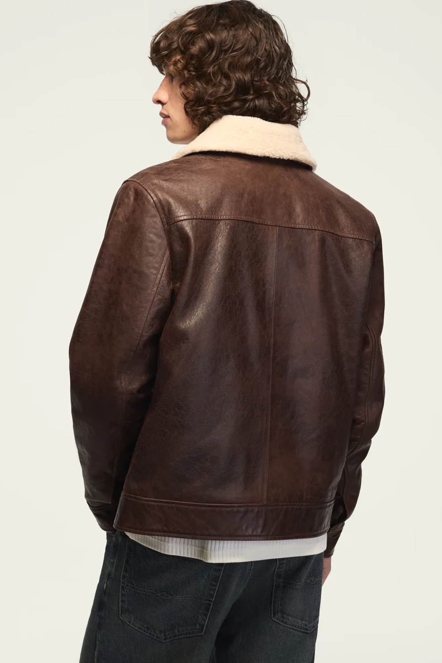 LEATHER AVIATOR JACKET, image 3