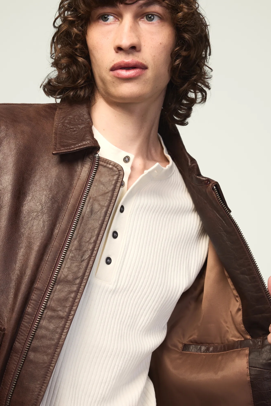 LEATHER AVIATOR JACKET, image 6