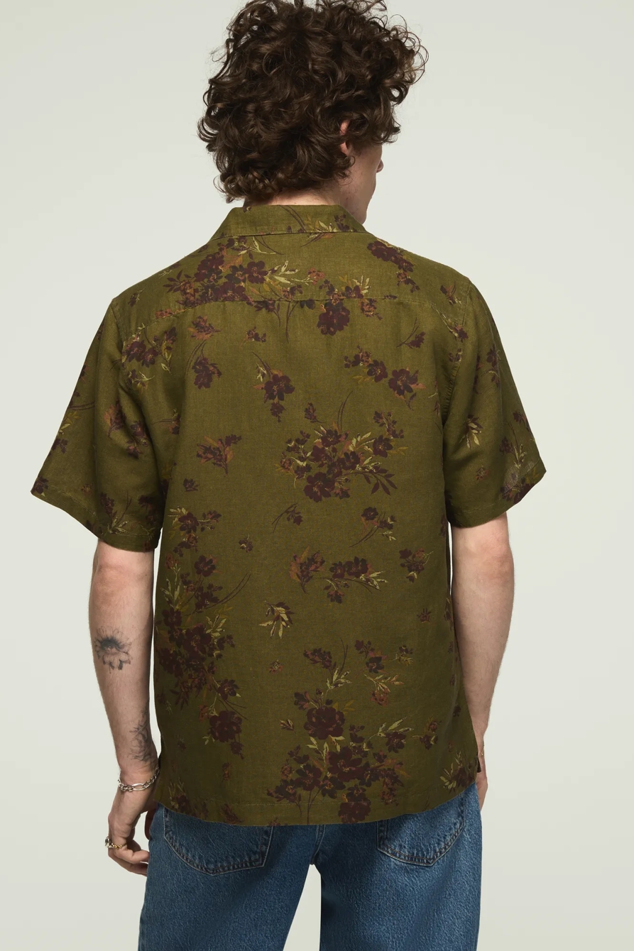 PRINTED SHORT SLEEVE CAMP COLLAR SHIRT, image 3