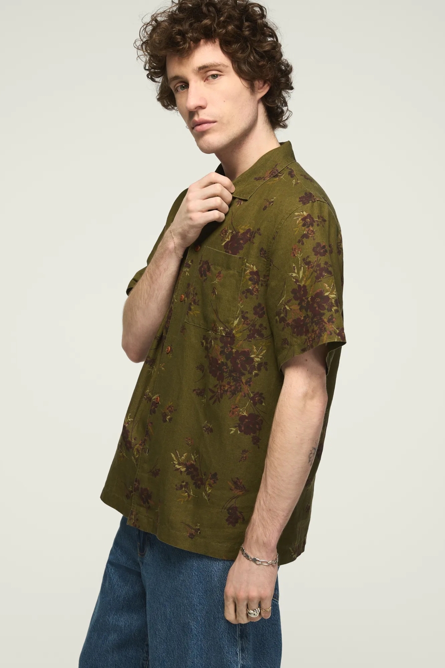 PRINTED SHORT SLEEVE CAMP COLLAR SHIRT, image 4