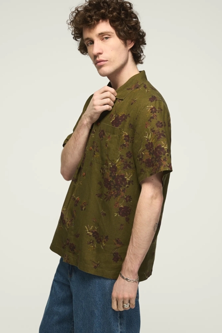 PRINTED SHORT SLEEVE CAMP COLLAR SHIRT, image 4