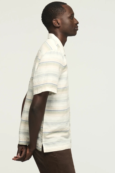SHORT SLEEVE LINE STRIPED CAMP COLLAR SHIRT, image 4