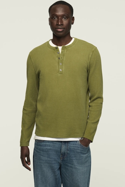LONG SLEEVE TEXTURED FRENCH RIB TEE, image 1