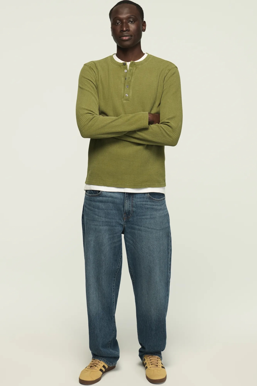 LONG SLEEVE TEXTURED FRENCH RIB TEE, image 2
