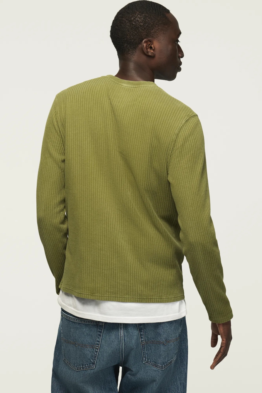 LONG SLEEVE TEXTURED FRENCH RIB TEE, image 3