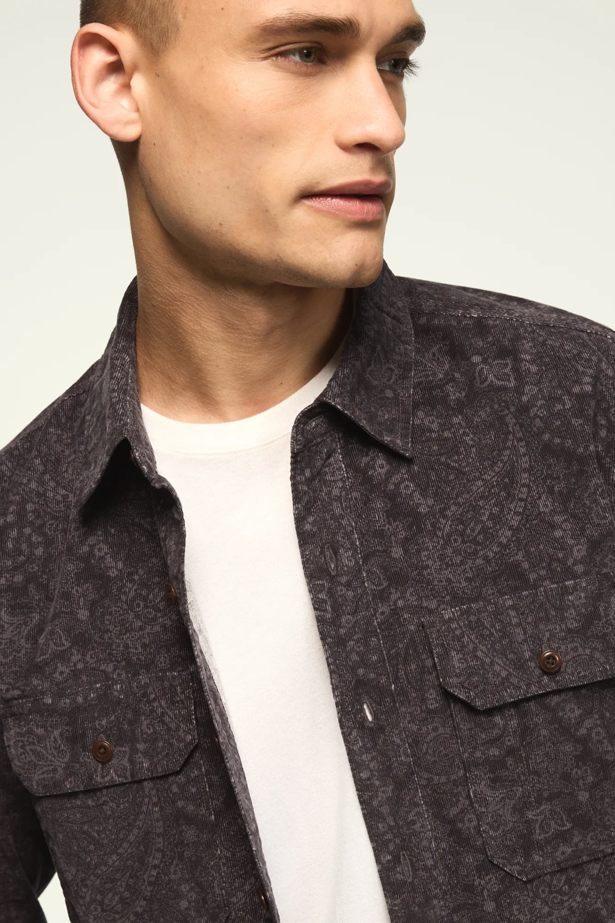PRINT CORDUROY LONG SLEEVE WORKSHIRT, image 2