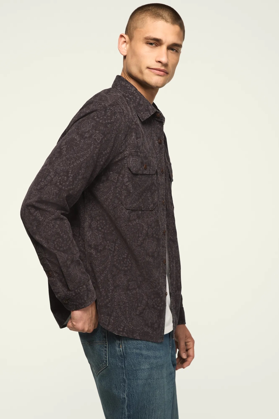 PRINT CORDUROY LONG SLEEVE WORKSHIRT, image 4