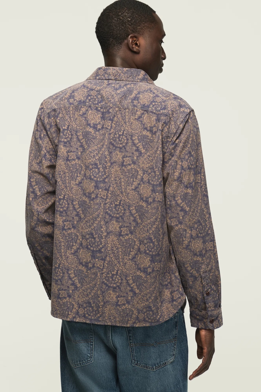 PRINT CORDUROY LONG SLEEVE WORKSHIRT, image 3
