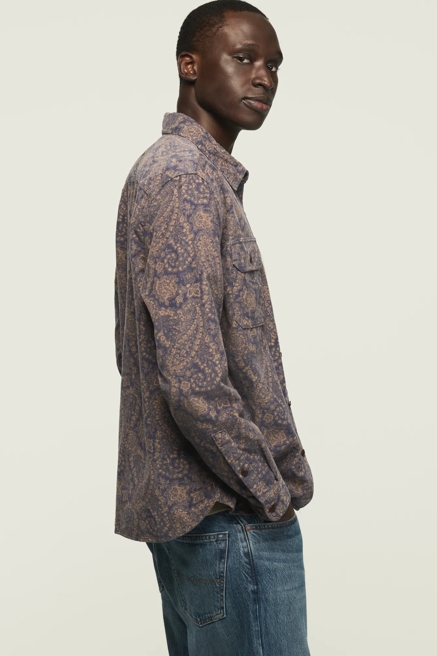 PRINT CORDUROY LONG SLEEVE WORKSHIRT, image 4