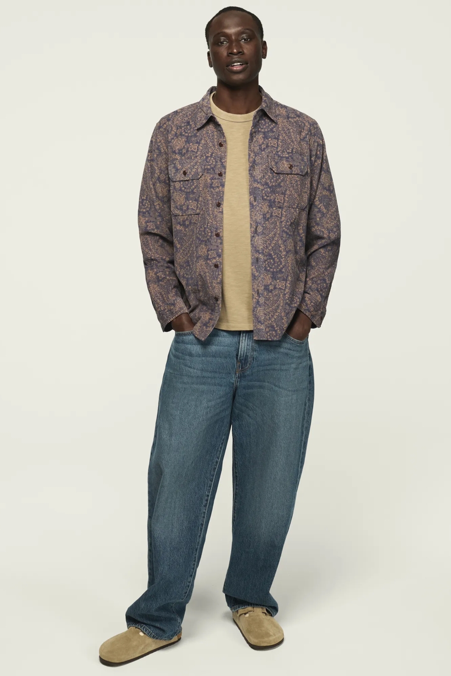 PRINT CORDUROY LONG SLEEVE WORKSHIRT, image 6