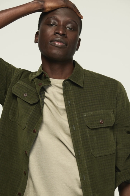PLAID CORDUROY LONG SLEEVE WORKSHIRT, image 1