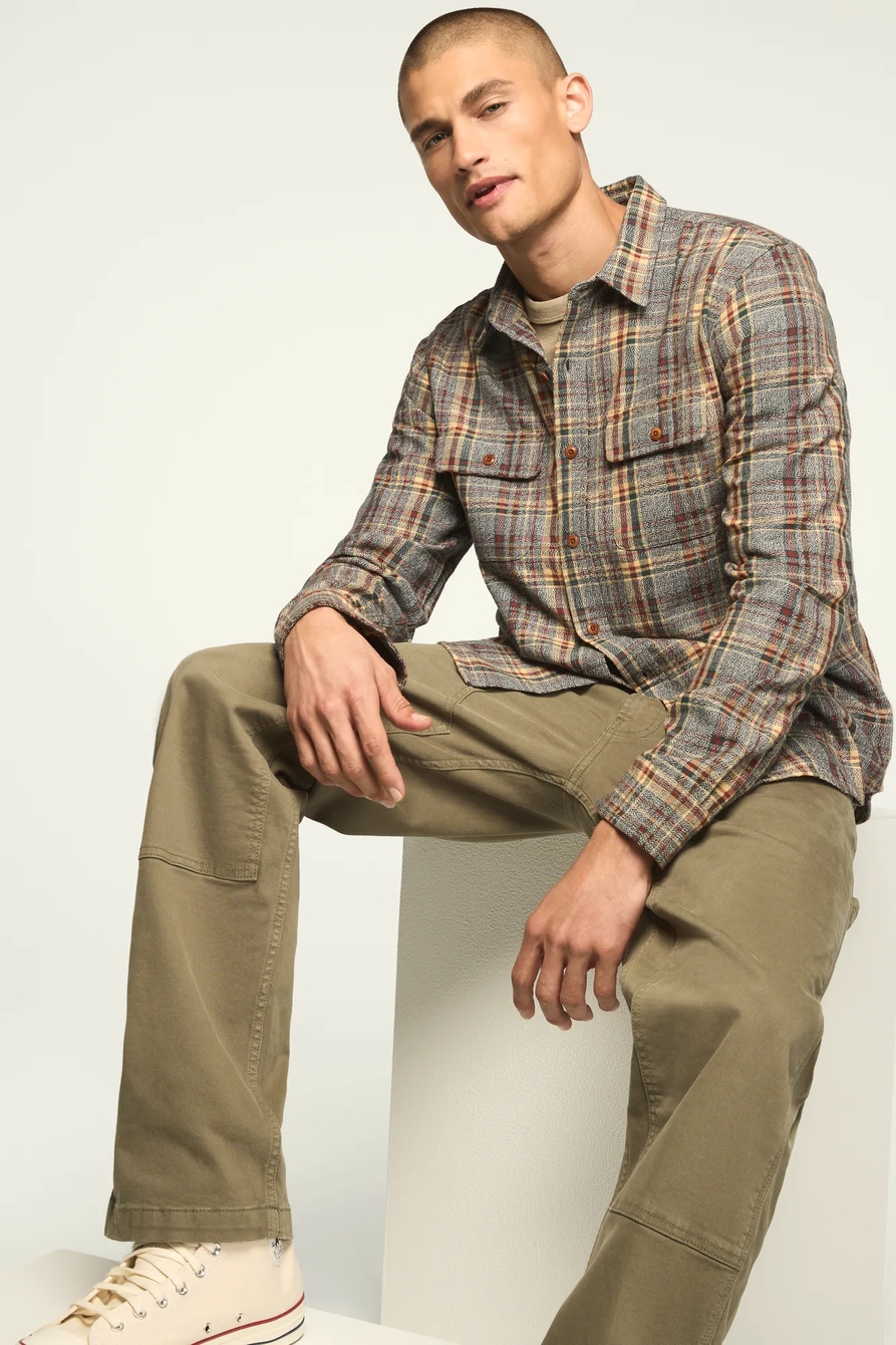 YARN DYE LONG SLEEVE CAMP COLLAR SHIRT, image 2