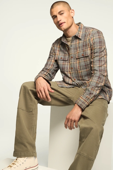 YARN DYE LONG SLEEVE CAMP COLLAR SHIRT, image 2