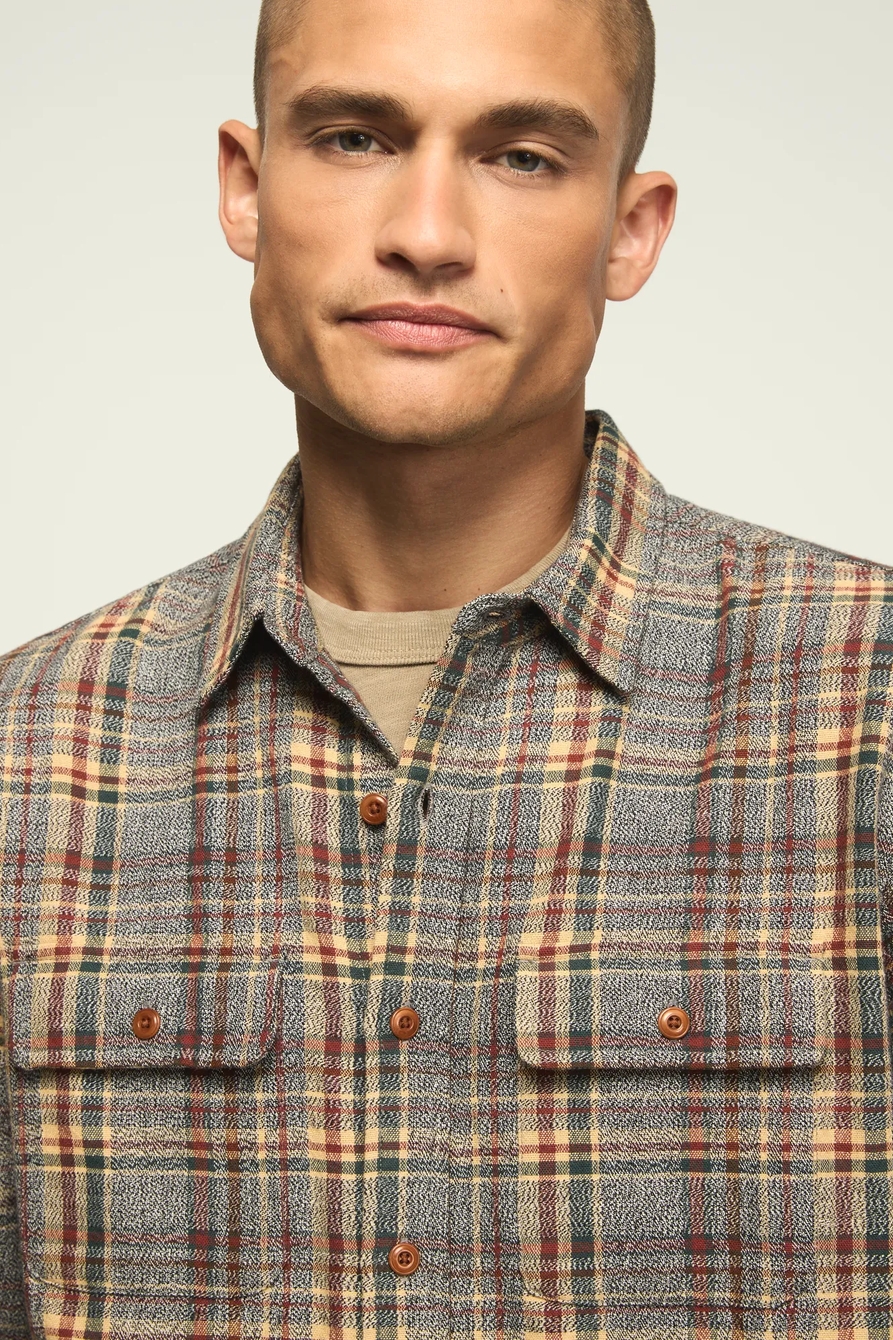 YARN DYE LONG SLEEVE CAMP COLLAR SHIRT, image 5