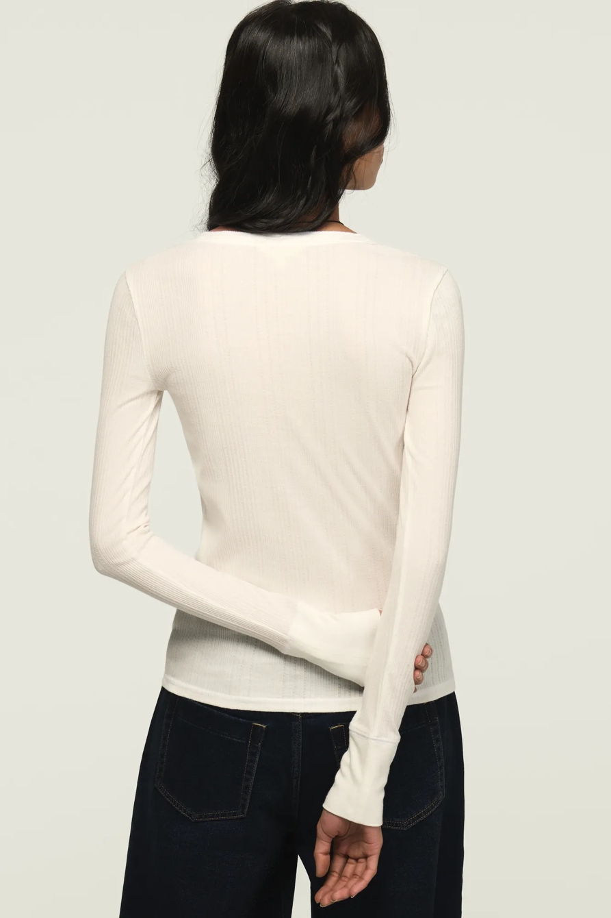 LONG SLEEVE RIBBED HENLEY, image 3