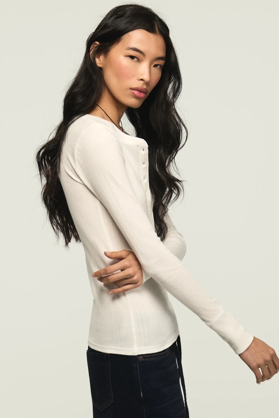 LONG SLEEVE RIBBED HENLEY, image 4