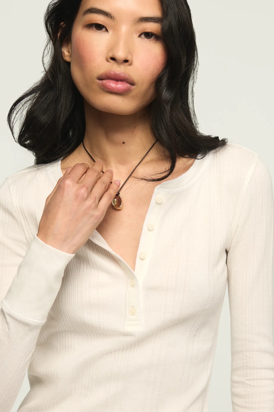 LONG SLEEVE RIBBED HENLEY, image 5