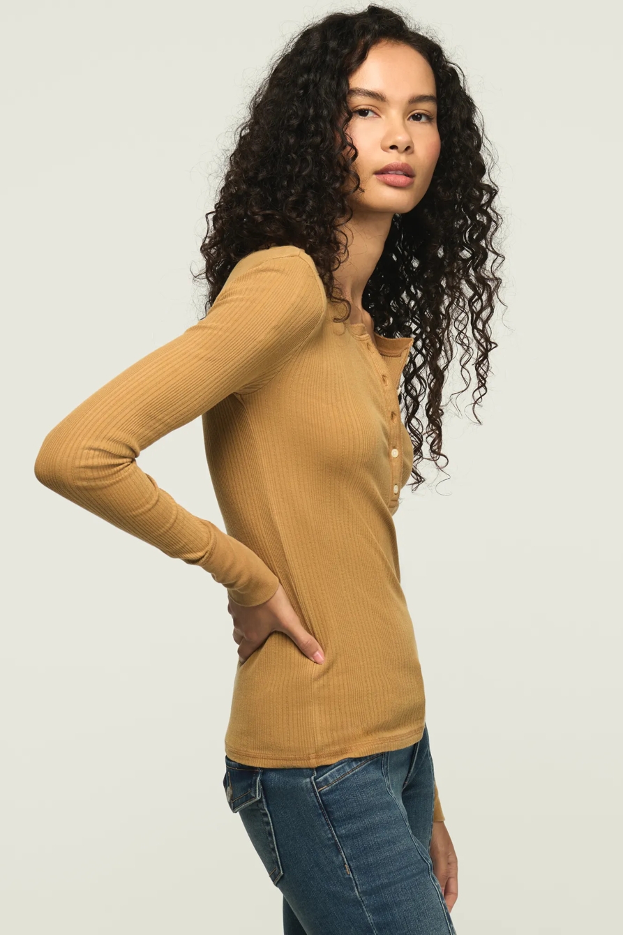 LONG SLEEVE RIBBED HENLEY, image 4