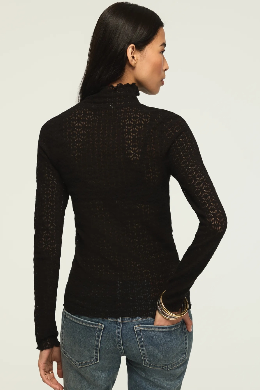 LONG SLEEVE LACE MOCK NECK TOP, image 3