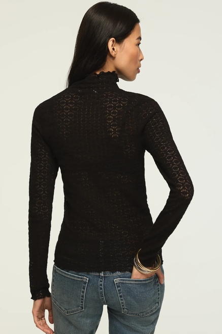 LONG SLEEVE LACE MOCK NECK TOP, image 3