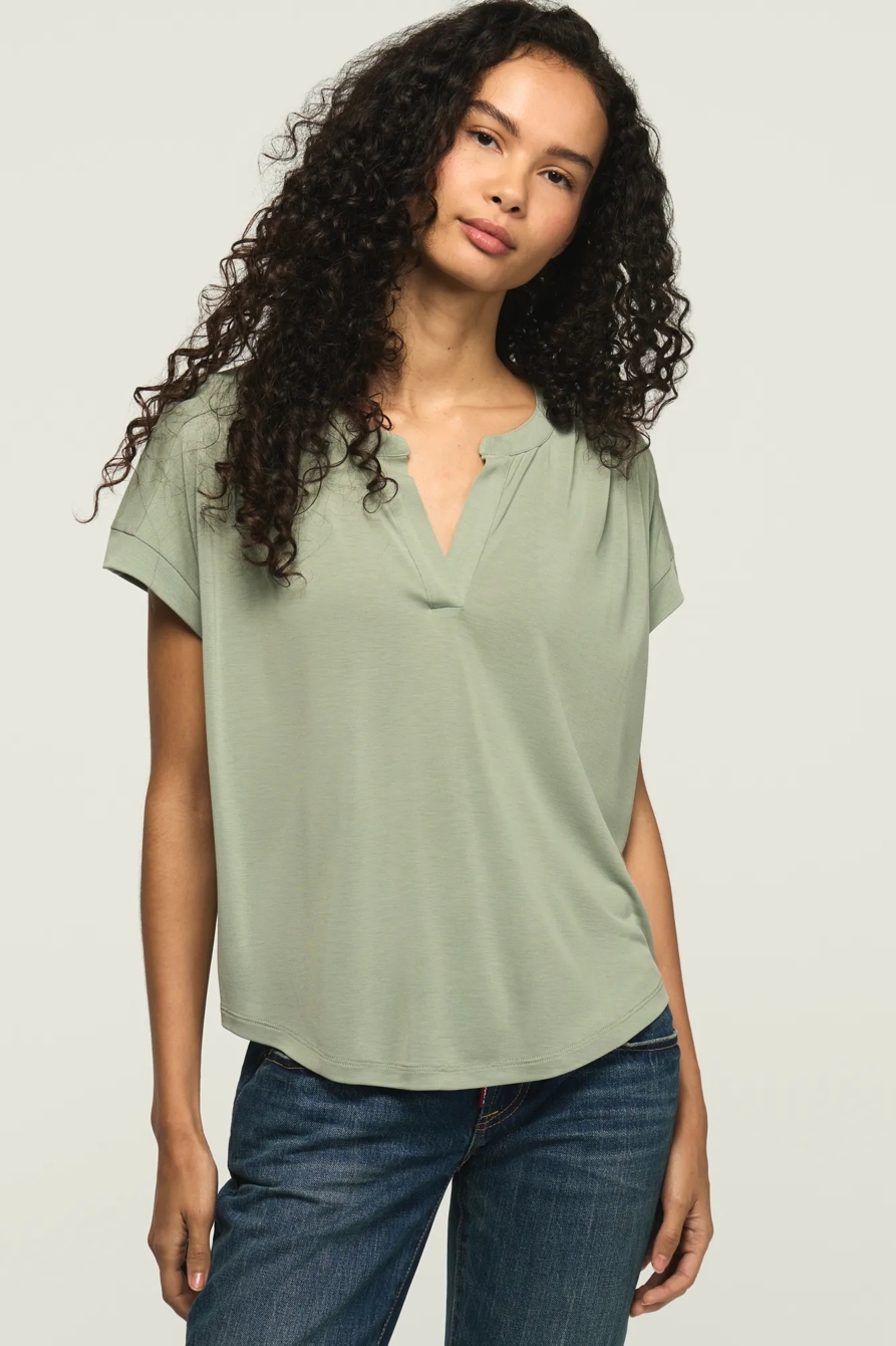 SANDWASH NOTCH NECK DOLMAN TEE, image 2