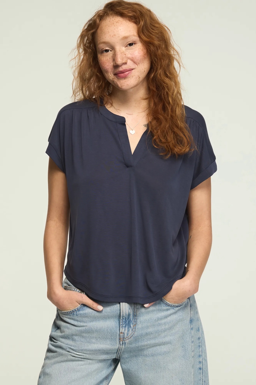 SANDWASH NOTCH NECK DOLMAN TEE, image 2