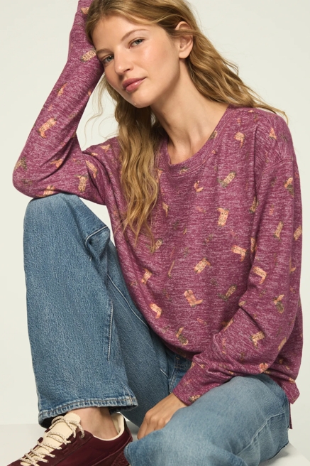 CLOUD LONG SLEEVE CREW NECK TOP, image 1